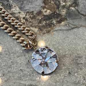 NWT - TOVA Gold Necklace with Silver Pendant